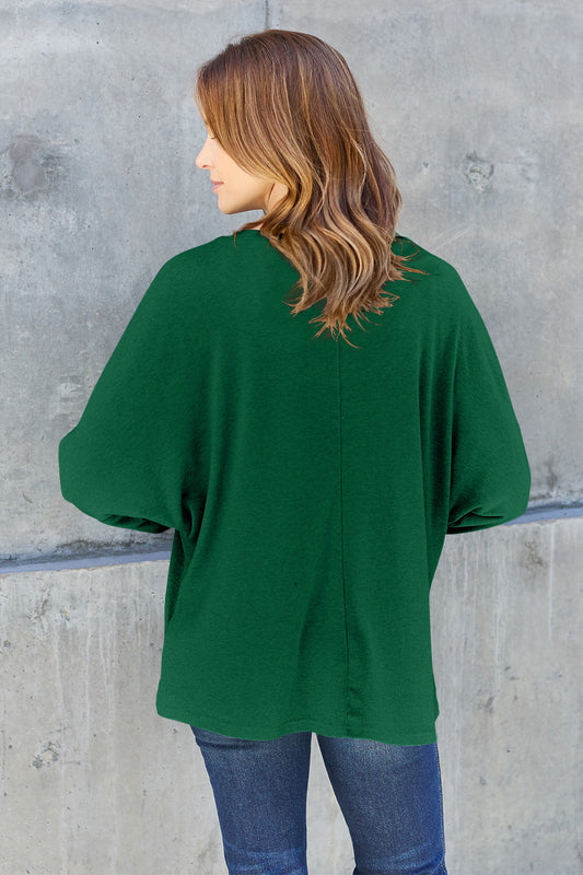 Double Take Full Size Round Neck Long Sleeve T-Shirt - Multiple Colors