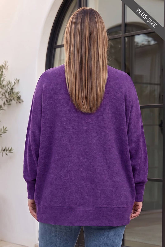 Coastal Canvas Effortless Relaxed-Fit Knit Top Full Size