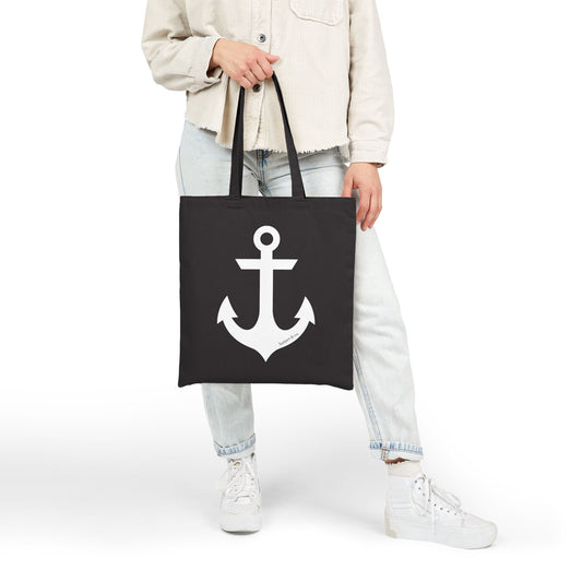 Nautical Anchor Cotton Canvas Tote Bag - Eco-Friendly Shopping & Beach Accessory