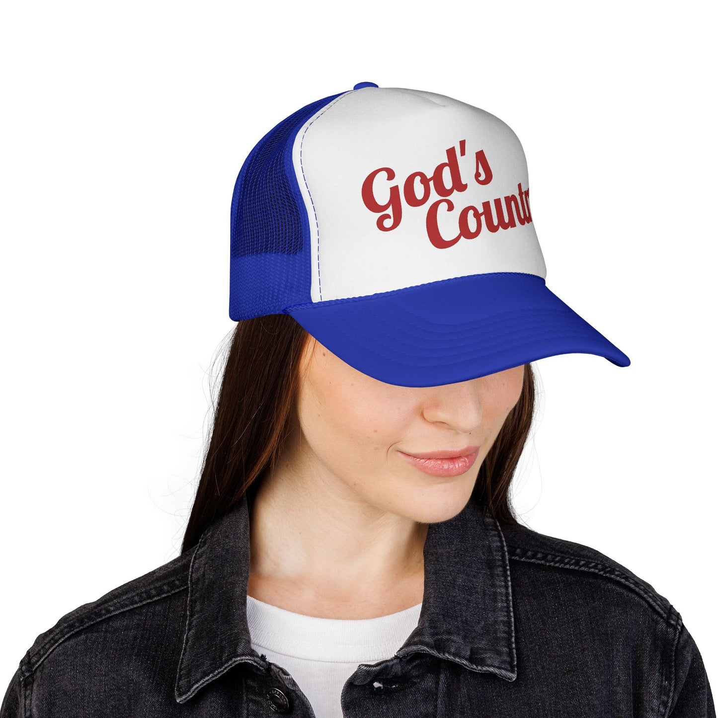 God's Country Trucker Cap — Patriotic Mesh Back Hat