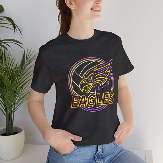 Eagles Volleyball Team Tee β Retro Neon Eagle Logo Shirt
