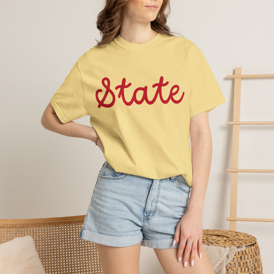 State Script Tee — Minimalist Retro Script T-Shirt