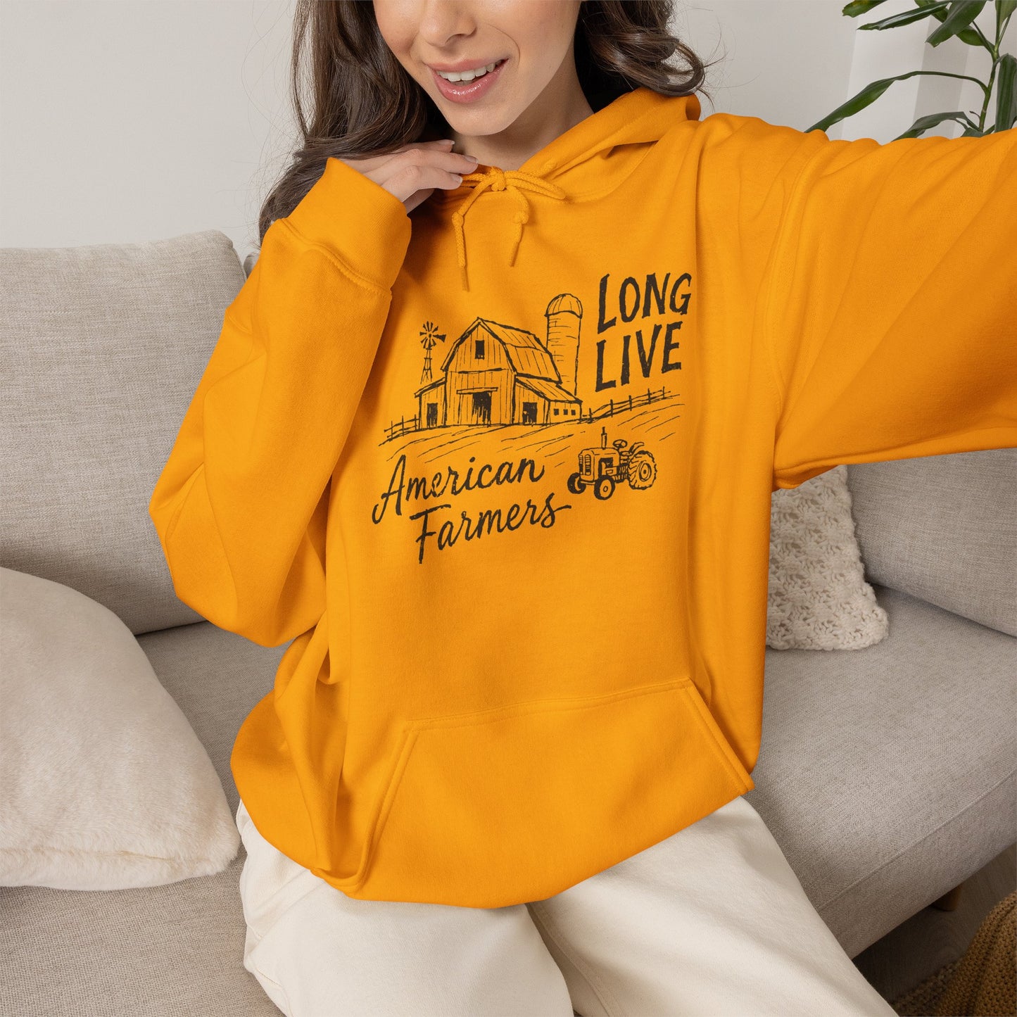 Long Live American Farmers Hoodie — Vintage Barn Farmstead Sweatshirt