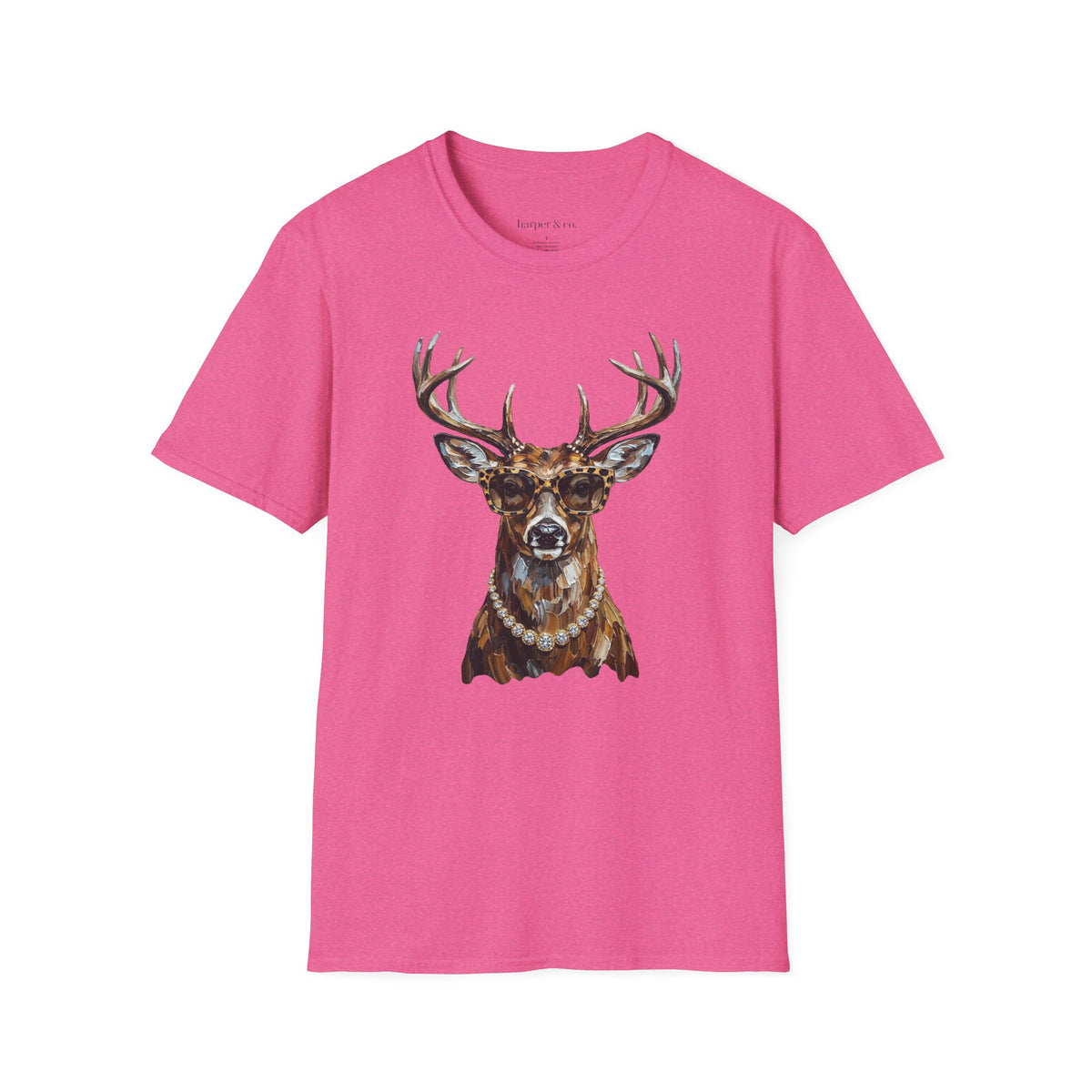 Glam Deer Head Graphic T-Shirt — Rustic Buck Wildlife Tee