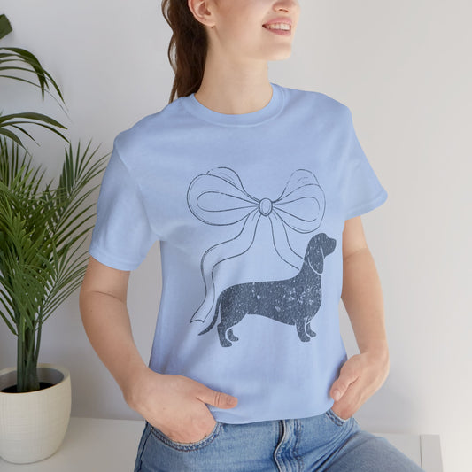 Dachshund Coquette Bow T-Shirt — Cute Doxie Graphic Tee