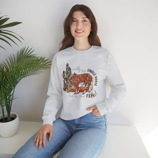 Giddy Up Jingle Horse Unisex Heavy Blend™ Crewneck Sweatshirt