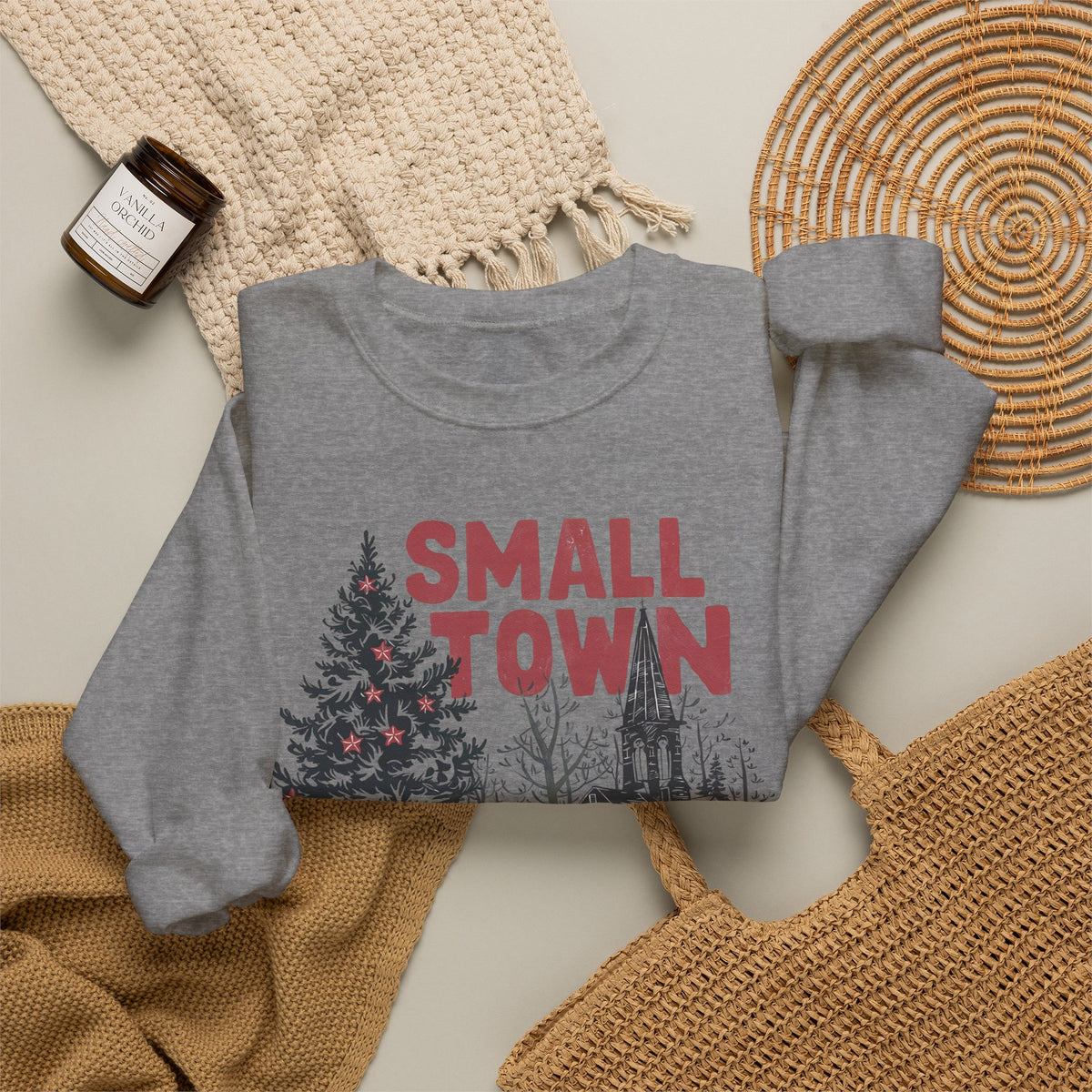Small Town Christmas on Gildan Unisex Heavy Blend™ Crewneck Sweatshirt