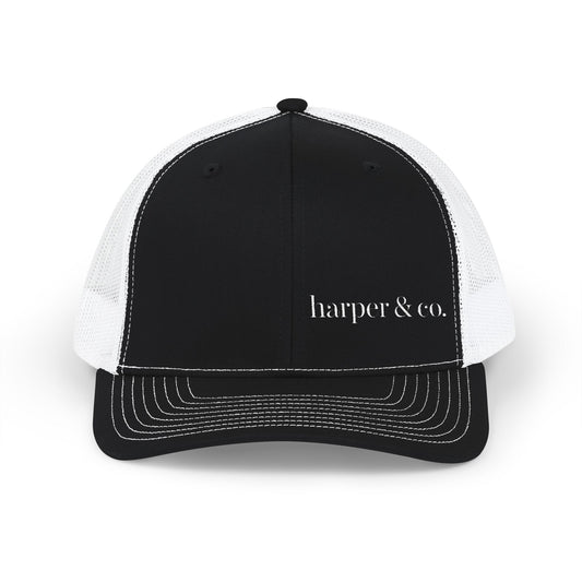 harper & co. Embroidered Trucker Cap — Classic Logo Snapback Hat