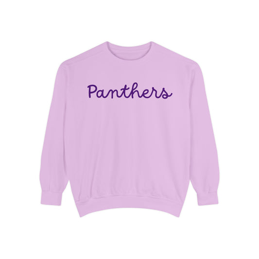 Panthers Script Sweatshirt — Lavender Team Crewneck