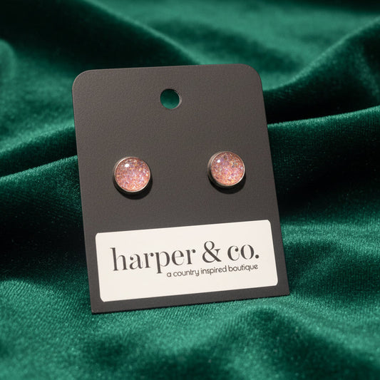 Sparkly Handmade Stud Earrings
