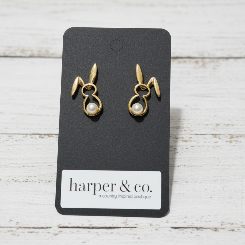 Bunny Faux Pearl Drop Earrings