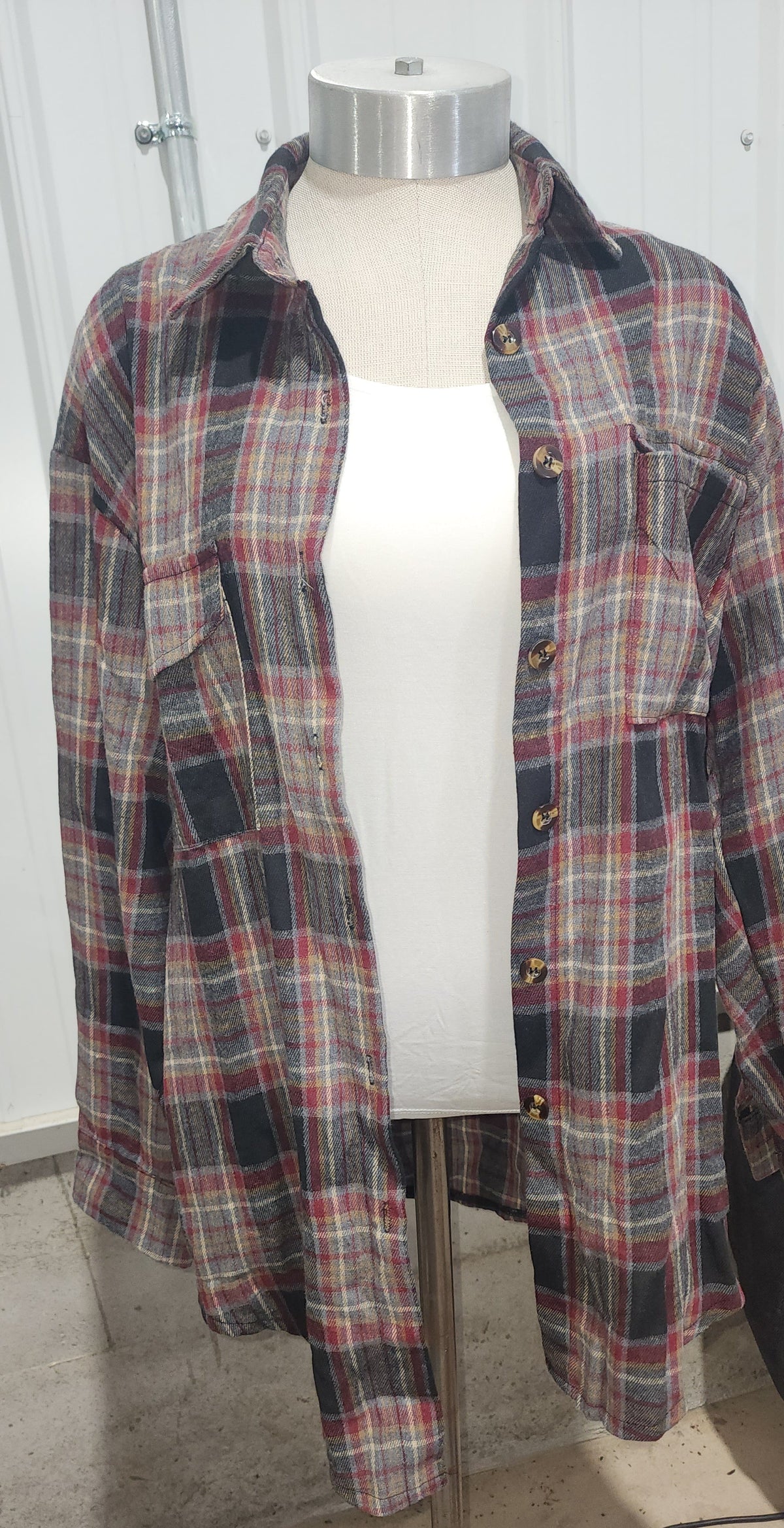 Jena Oversized Plaid Button-Up Shirt - Multiple Colors