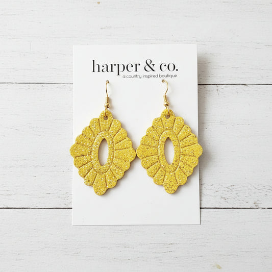 Handmade Game Day Leather Earrings
