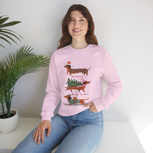 Dachshund Through the Snow Jersey Sweatshirt