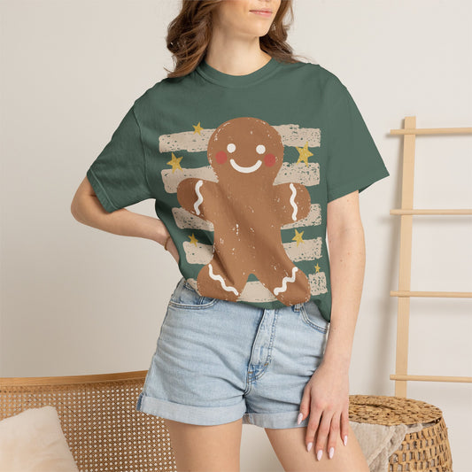 Gingerbread Cookie T-Shirt — Retro Striped Holiday Tee