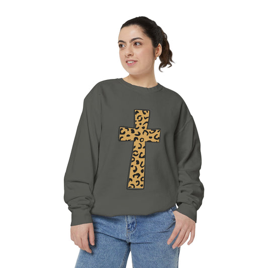 Leopard Print Cross Sweatshirt