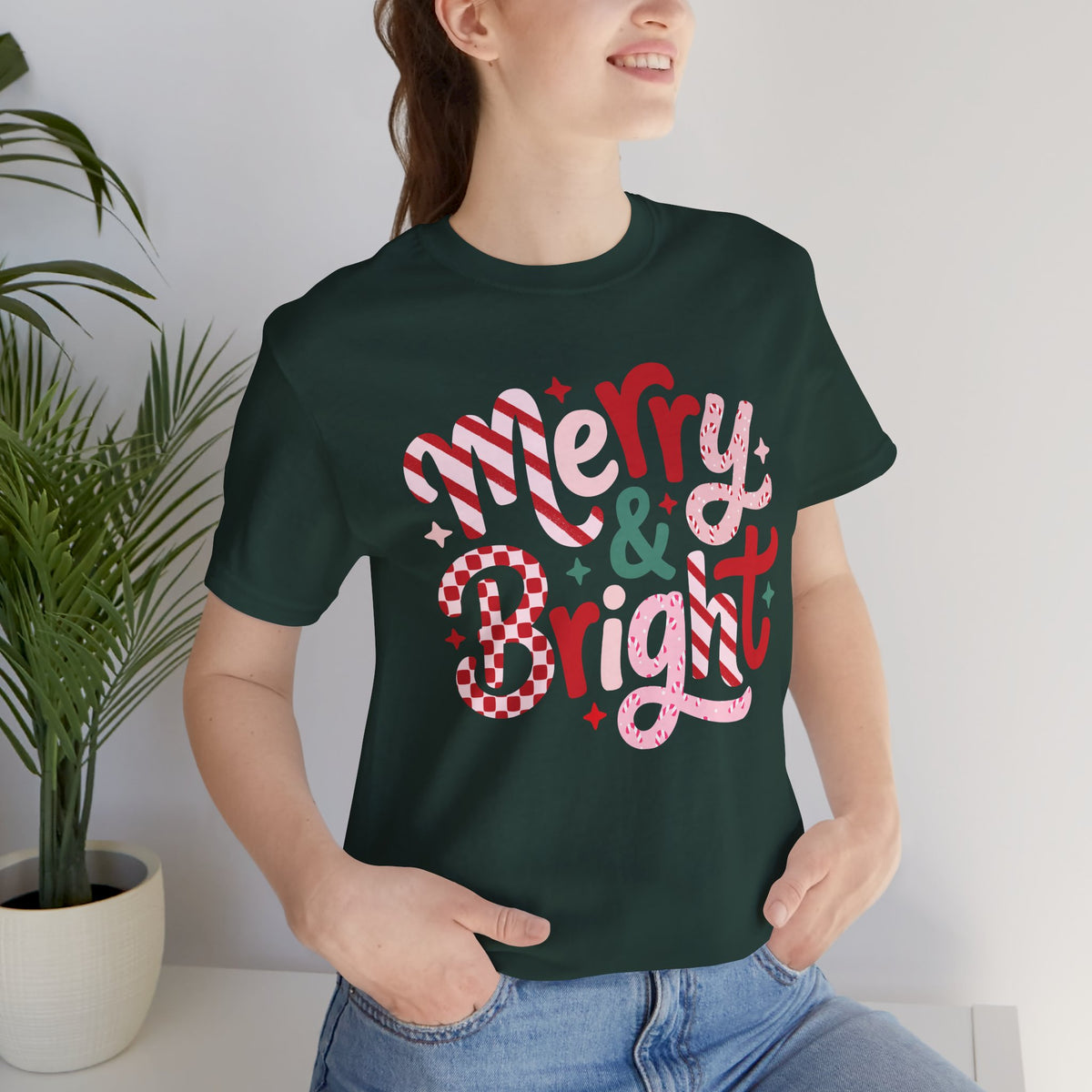 Copy of Winter Snowflakes Graphic Tee — Blue Striped Holiday T-Shirt