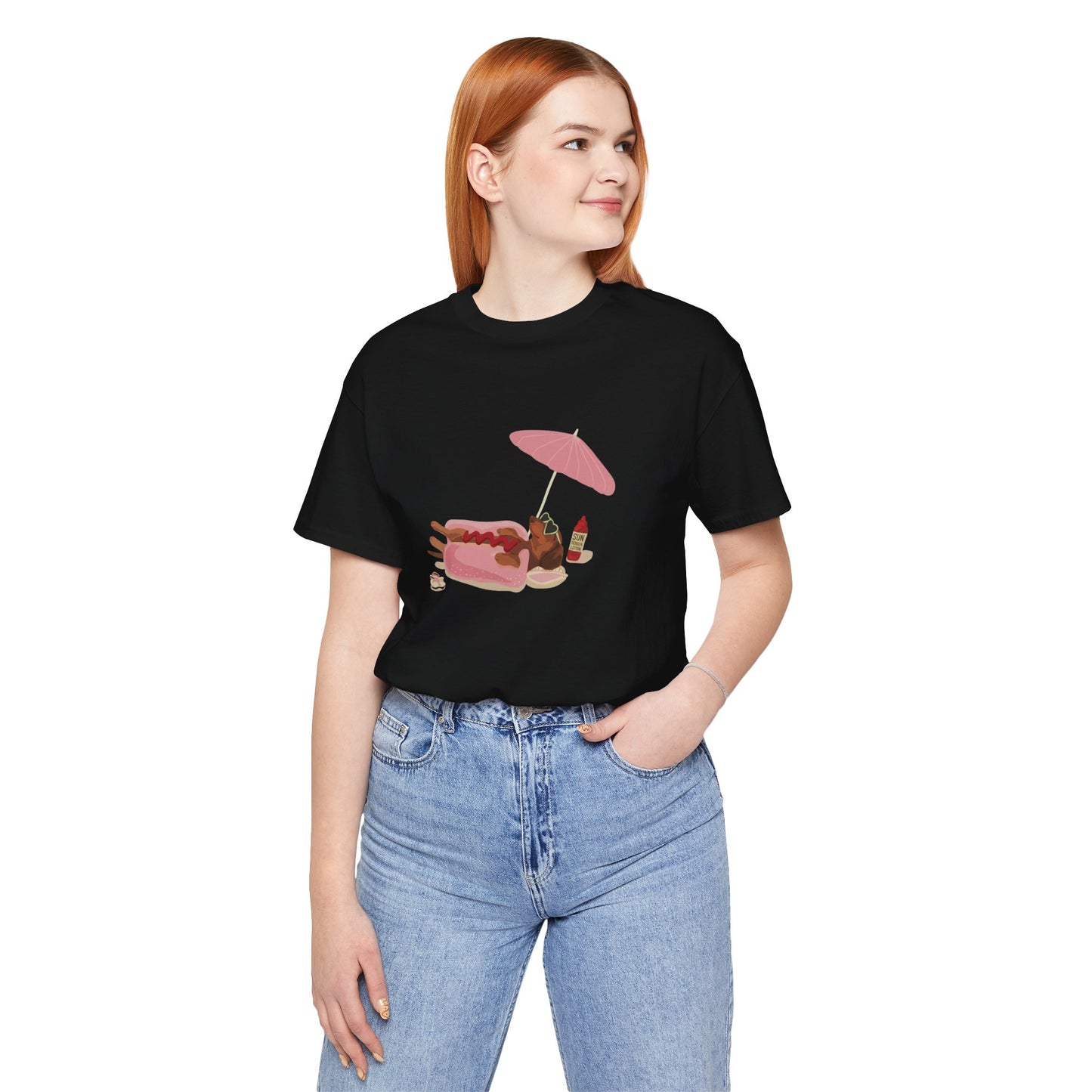 T-Shirt — Relaxing Dachshund at the Beach Graphic Tee