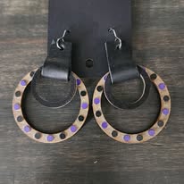 Team Spirit Double Circle Handmade Wooden Earrings - 3 Styles