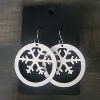 Wooden Snowflake Handmade Earrings - 2 Styles