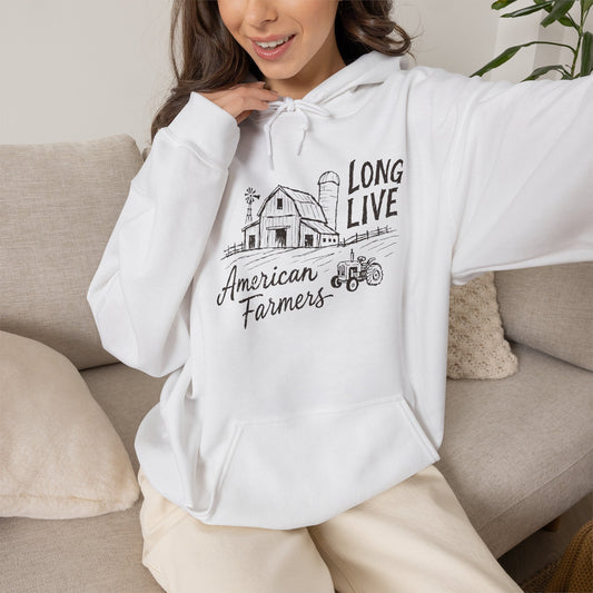 Long Live American Farmers Hoodie — Vintage Barn Farmstead Sweatshirt
