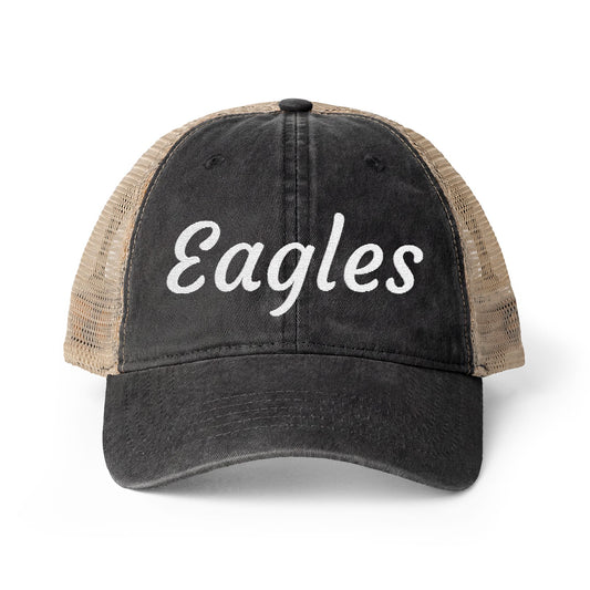 Copy of Eagles Violet and Personalized Team Embroidered Women's Washed Mesh-Back Cap