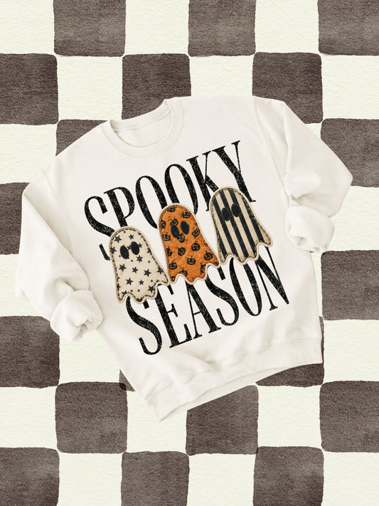 Retro Ghost Spooky Season Graphic Crewneck Sweatshirt