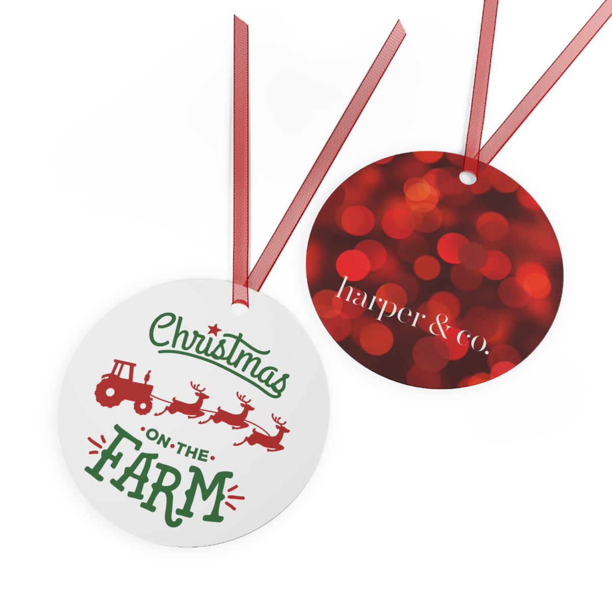 Christmas on the Farm Metal Ornament