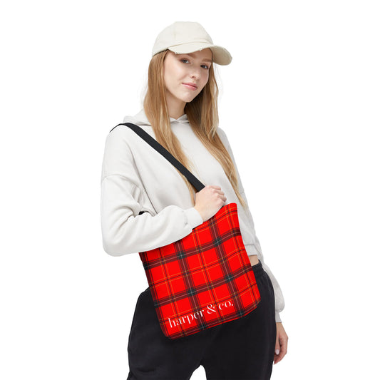Red Tartan Plaid Tote Bag - Three Sizes