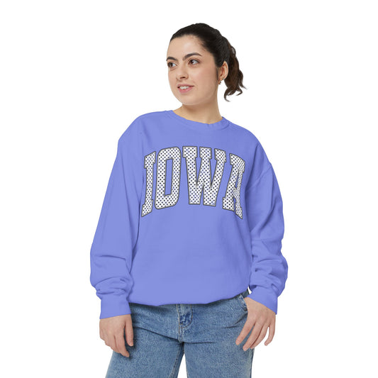Iowa Polka Dot Arch Color Comfort Sweatshirt