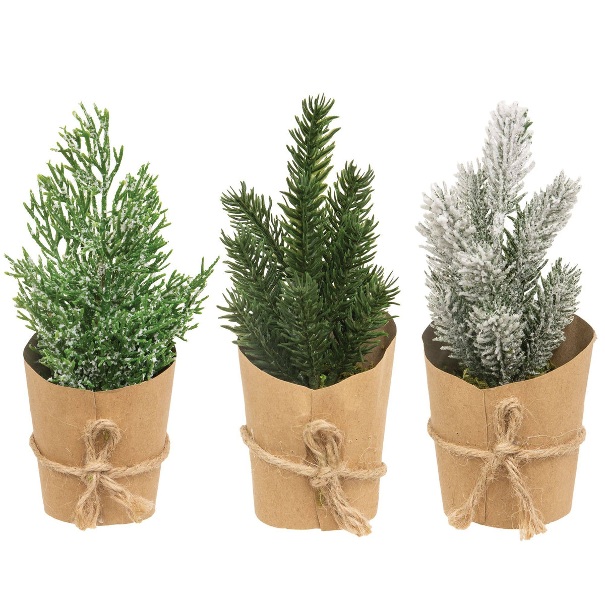 Paper Wrapped Mini Christmas Tree 3 Asstd