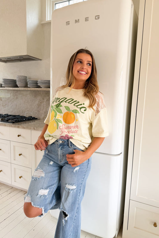 Farm Fresh Summer Produce Lemon Lace Tee