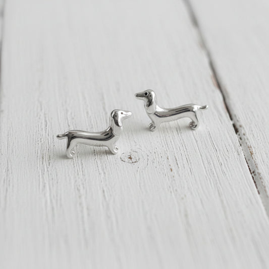 Dachshund Metal Stud Earrings