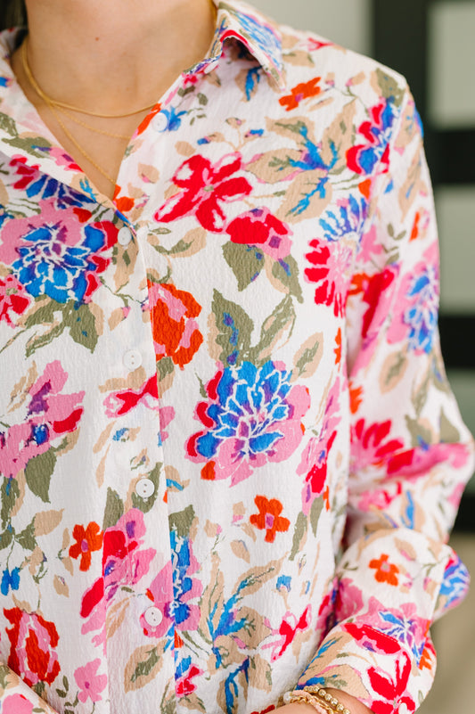 Distinguished Guest Floral Button Down
