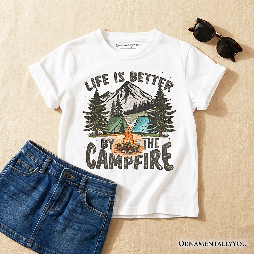 Kids Life Is Better by the Campfire T-Shirt, Outdoors Camping Youth Tee