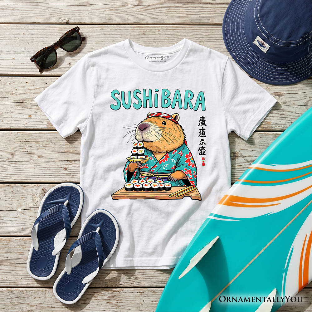 Sushibara Capybara Kids T-Shirt, Funny Sushi Animal Tee for Youth