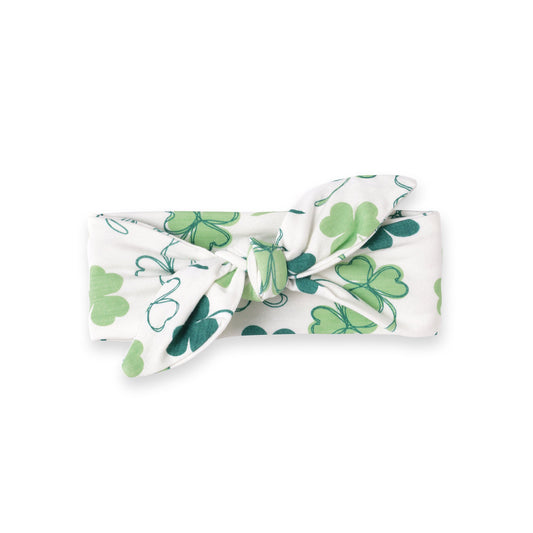 Shamrock Baby Headband – Adjustable Bamboo Irish Bow