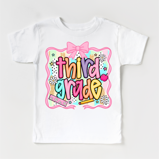 Girls Third Grade School Shirt - Back To School Tee