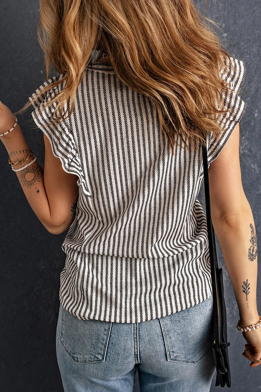 Alice Striped Flutter Sleeve Tank