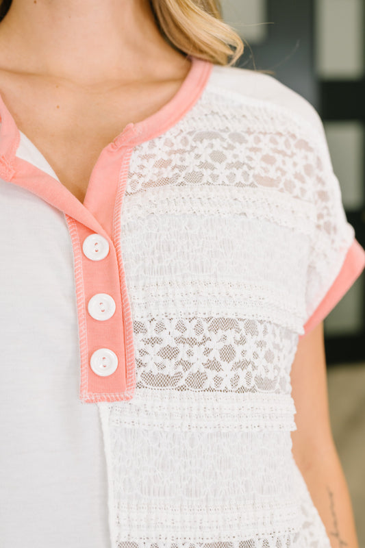 Right Thing to Say Textured Henley Top