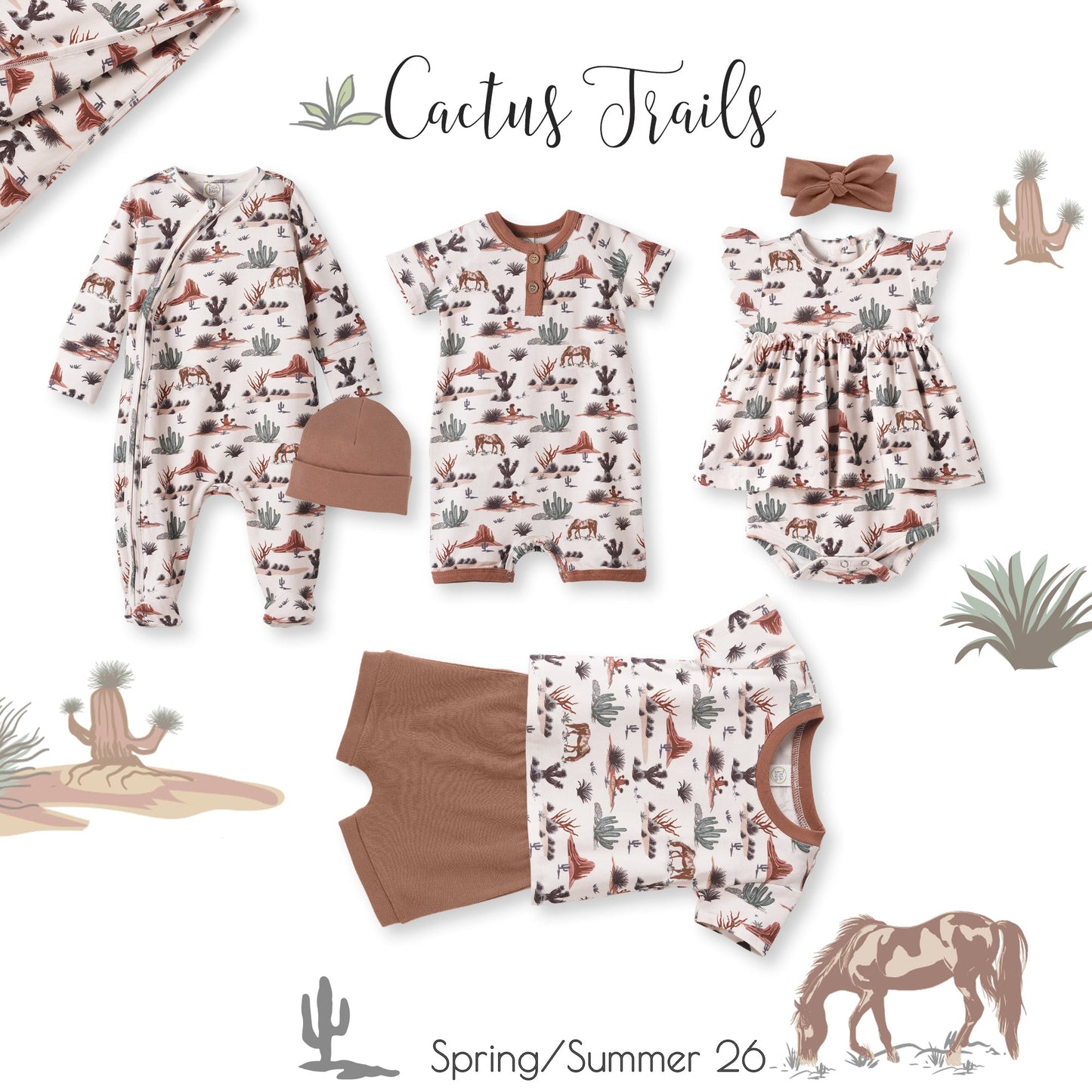Cactus Trails Baby Stroller Blanket – Soft Bamboo Southwest