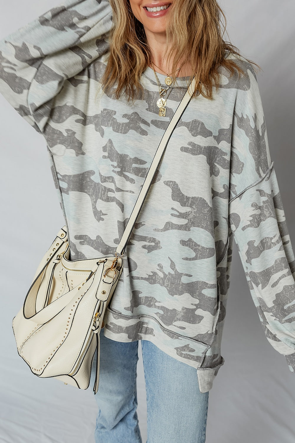 Randi Camouflage Long Sleeve Sweatshirt
