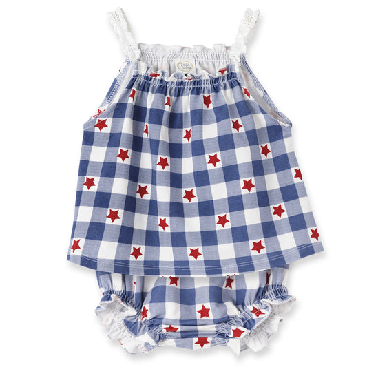 Americana Baby Bamboo Swing Top & Bloomers Set - 4th of July