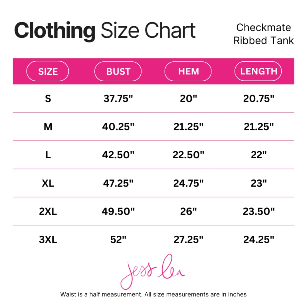 Checkmate Ribbed Tank- Blue