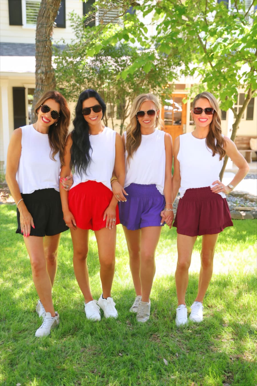 Sunny Strolls High Waisted Shorts- Purple