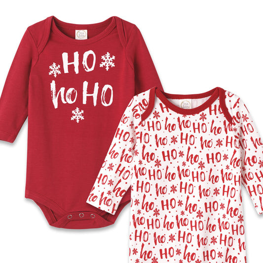 Baby Set-of-2 Christmas Bodysuits - Bamboo & Cotton
