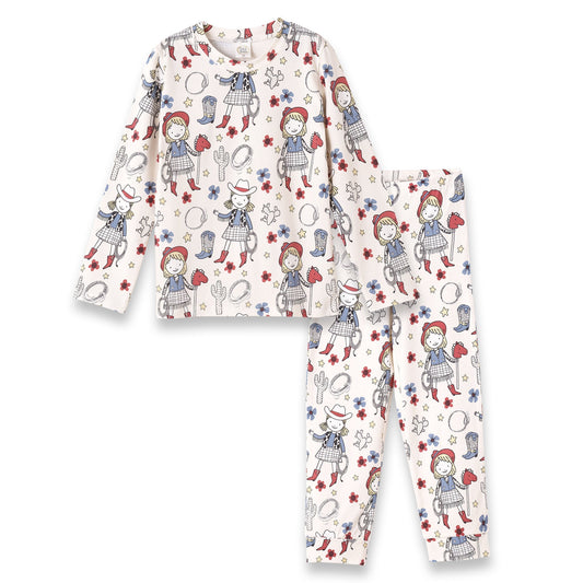 Girl's Cowgirl Western Bamboo Pajama Set 10Y & 12Y