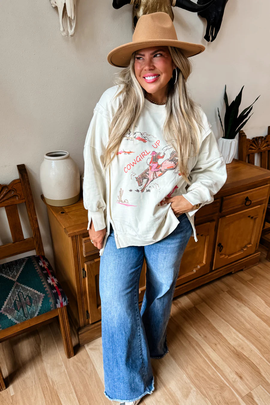 BLAKELEY Cowgirl Up - Ranch Girl Classic Crew Sweatshirt