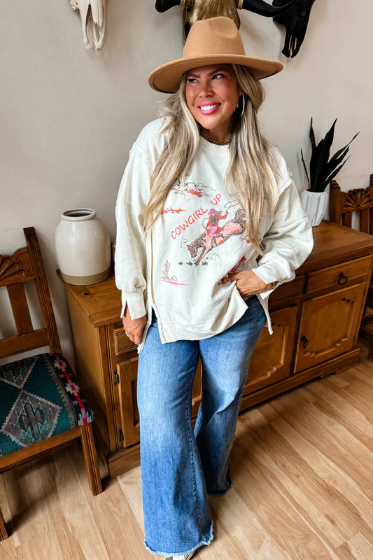 BLAKELEY Cowgirl Up - Ranch Girl Classic Crew Sweatshirt