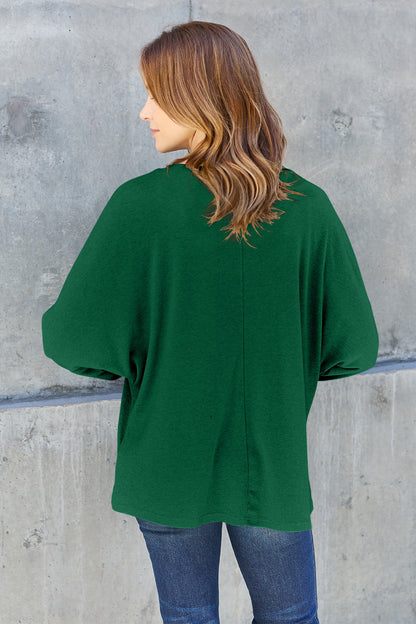 Double Take Full Size Round Neck Long Sleeve T-Shirt - Multiple Colors